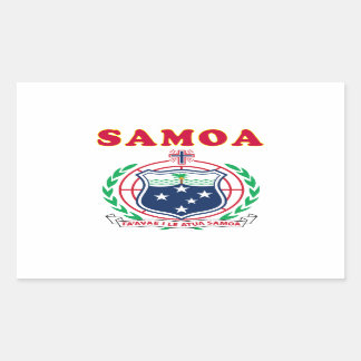 Pegatina Rectangular Diseños De Escudo De Armas De Samoa