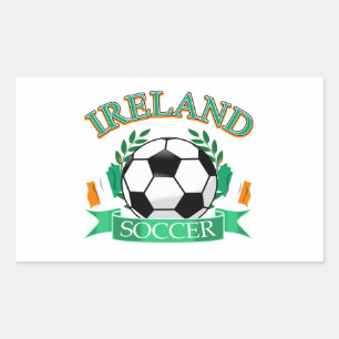 Pegatina Rectangular Diseños de fútbol de Irlanda
