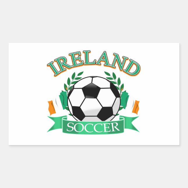 Pegatina Rectangular Diseños de fútbol de Irlanda (Anverso)