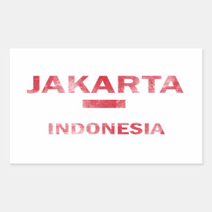 Pegatina Rectangular Diseños de Jakarta Indonesia