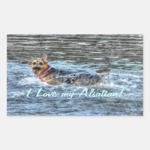 Pegatina Rectangular Diseños de perros para amantes del Mascota