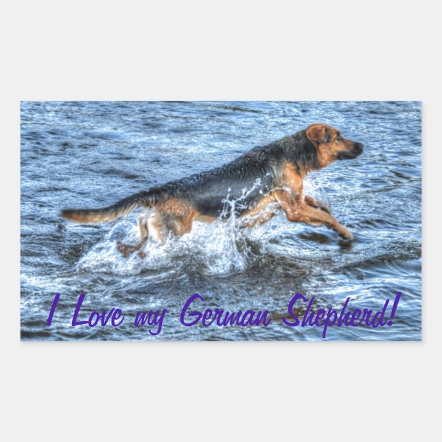 Pegatina Rectangular Diseños de perros para amantes del Mascota (Anverso)