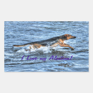 Pegatina Rectangular Diseños de perros para amantes del Mascota