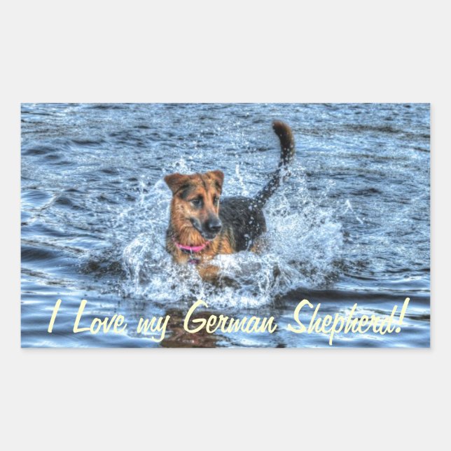 Pegatina Rectangular Diseños de perros para amantes del Mascota (Anverso)