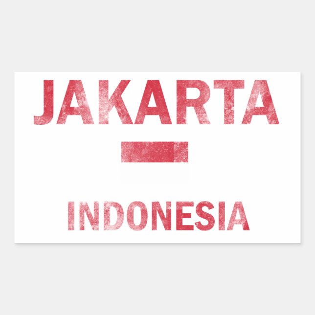 Pegatina Rectangular Diseños de Yakarta Indonesia (Anverso)