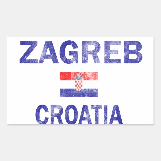 Pegatina Rectangular Diseños de Zagreb Croacia (Anverso)