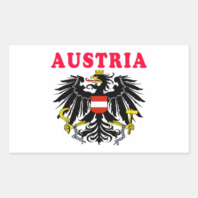 Pegatina Rectangular Diseños Del Escudo De Armas De Austria (Anverso)
