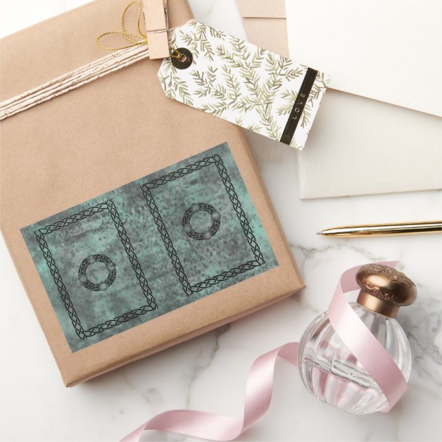 Pegatina Rectangular Diseños irlandeses de nudos (Regalar)