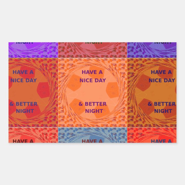 Pegatina Rectangular Disfruta de un buen día y mejor arte pop nocturno (Anverso)