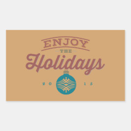 Pegatina Rectangular Disfrute de los Pegatinas de Holidays 2015