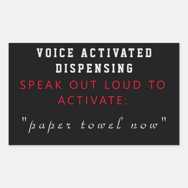 Pegatina Rectangular Dispensador de toallas (Anverso)