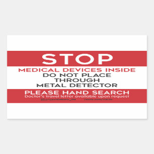 Pegatina Rectangular Dispositivos médicos TSA