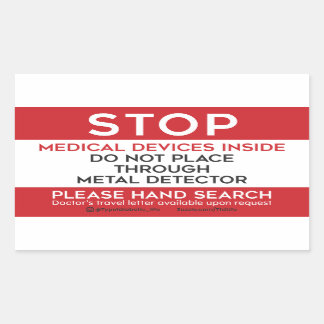 Pegatina Rectangular Dispositivos médicos TSA