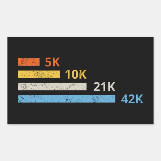 Pegatina Rectangular Distancias de funcionamiento II - Maratón de 42K d (Anverso)