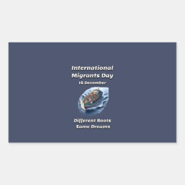 Pegatina Rectangular Distintas Raíces, Mismos Sueños. Día del Inmigrant