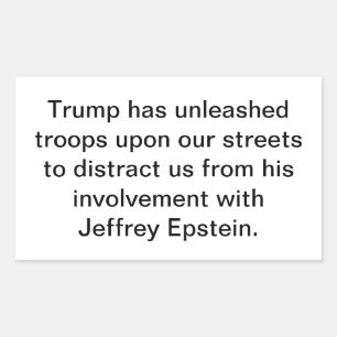 Pegatina Rectangular Distracción de Trump Epstein Hankamer Artjunkhaus