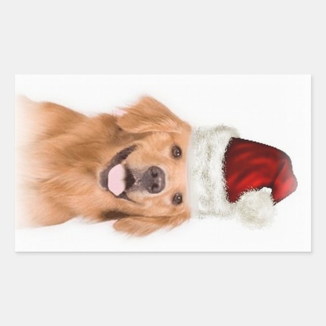 Pegatina Rectangular Ditzy Dogs~Pegatina original~Golden Retriever (Anverso)