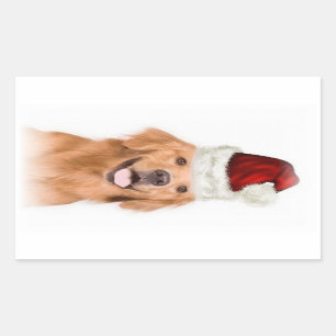 Pegatina Rectangular Ditzy Dogs~Pegatina original~Golden Retriever