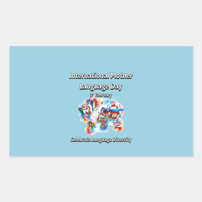 Pegatina Rectangular Diversidad de idiomas. Lengua materna internaciona (Anverso)