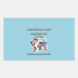 Pegatina Rectangular Diversidad de idiomas. Lengua materna internaciona