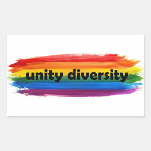 PEGATINA RECTANGULAR DIVERSIDAD DE UNIDAD DEL ORGULLO
