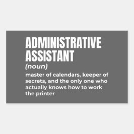 Pegatina Rectangular Divertida definición de auxiliar administrativo (2
