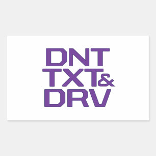 Pegatina Rectangular DNT TXT y DRV