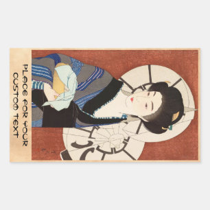 Pegatina Rectangular Doce Aspectos de Mujeres, Después del Baño Kotondo