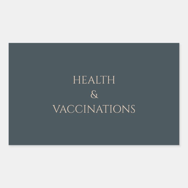 Pegatina Rectangular Dog Breeder Folder Label Health & Vaccination  (Anverso)