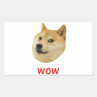 Pegatina Rectangular Doge Muy Guau Mucho Perro Como Shiba Shibe Inu