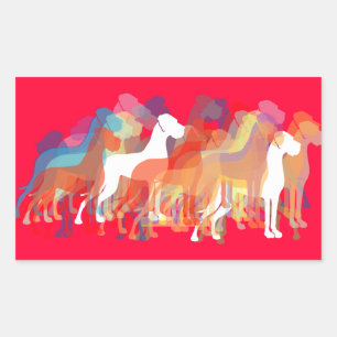 Pegatina Rectangular Doggenaufkleber moderno