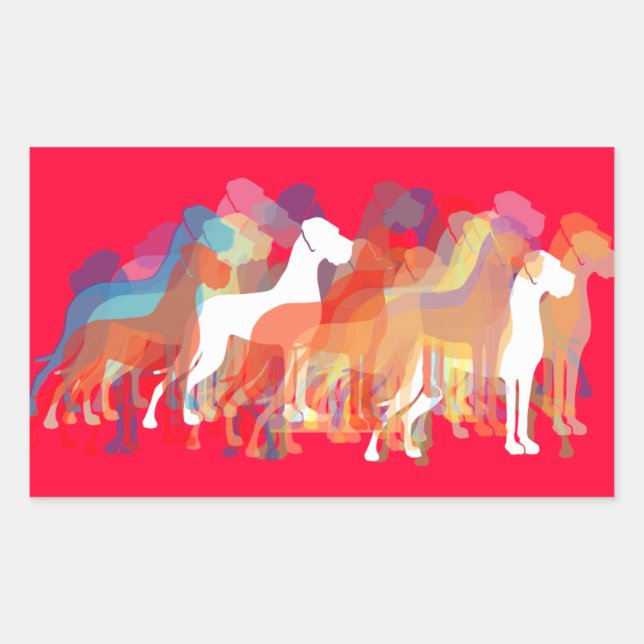 Pegatina Rectangular Doggenaufkleber moderno (Anverso)