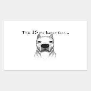 Pegatina Rectangular Dogo Argentino Happy Face