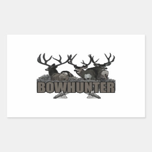 Pegatina Rectangular Dólares Bowhunter del trofeo
