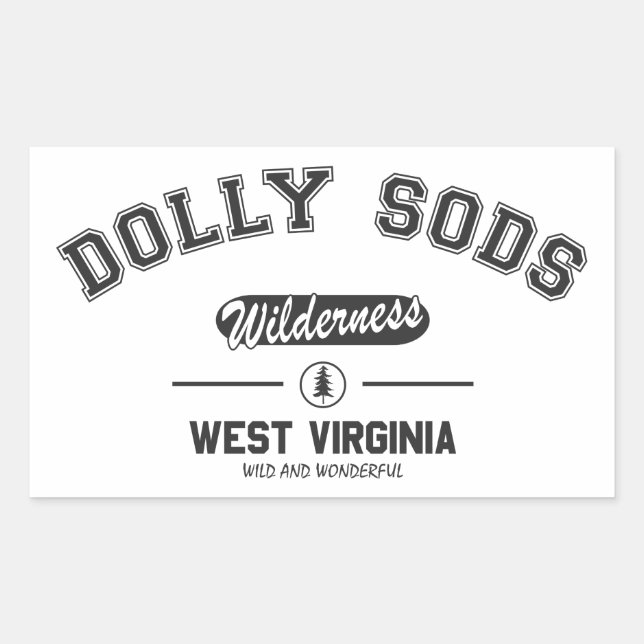 Pegatina Rectangular Dolly Sods Wilderness (Anverso)