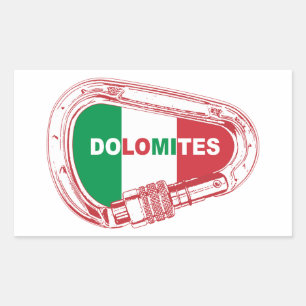 Pegatina Rectangular Dolomitas Climbing Carabiner