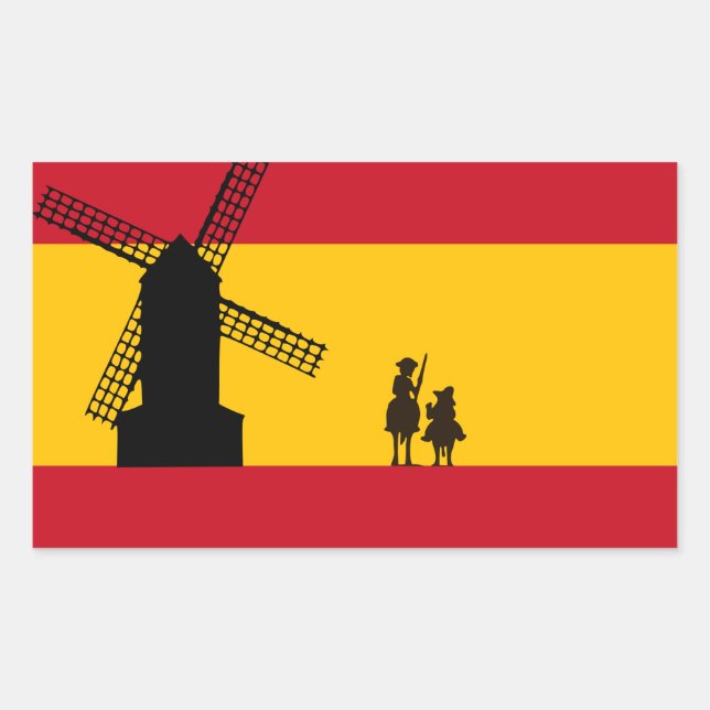 Pegatina Rectangular Don Quixote (Anverso)