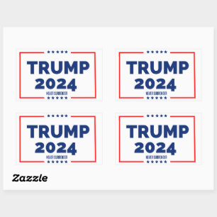 Pegatina Rectangular Donald Trump 2024 nunca se rinde