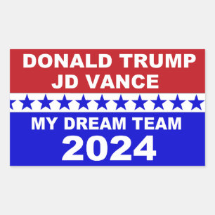Pegatina Rectangular Donald Trump JD Vance 2024