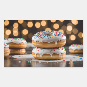 Pegatina Rectangular Donuts de vainilla