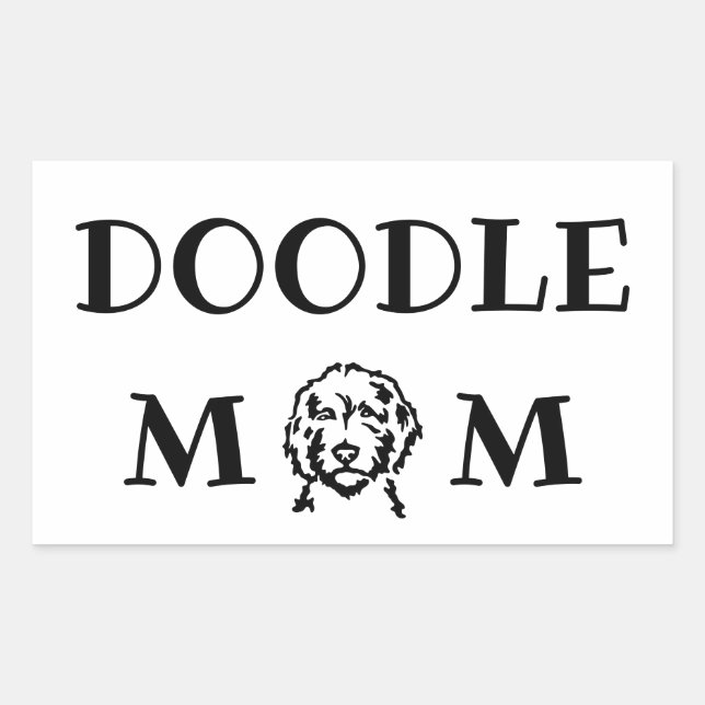 Pegatina Rectangular Doodle Mom (Anverso)