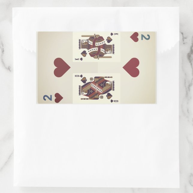 Pegatina Rectangular Dos corazones - Reina y Rey (Bolso)