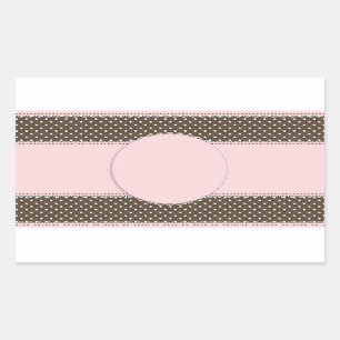 Pegatina Rectangular Dot rosado para bebé dulce