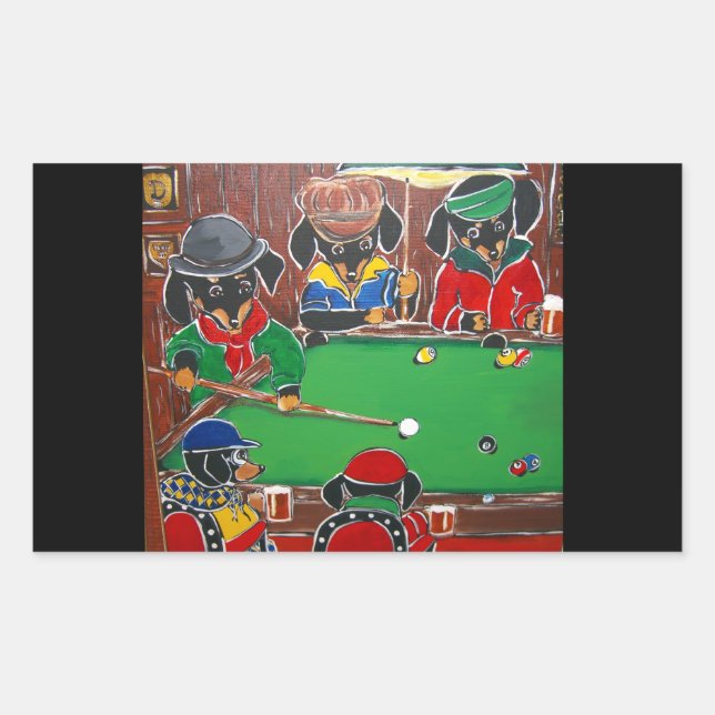 PEGATINA RECTANGULAR DOXIE BILLIARDS (Anverso)