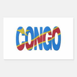 Pegatina Rectangular DR Congo flag
