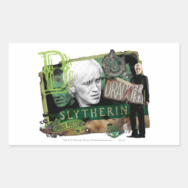 Pegatina Rectangular Draco Malfoy Collage 1 (Anverso)