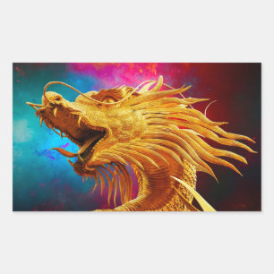 Pegatina Rectangular Dragón