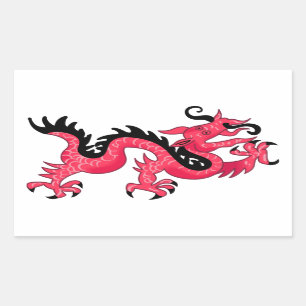 Pegatina Rectangular Dragón