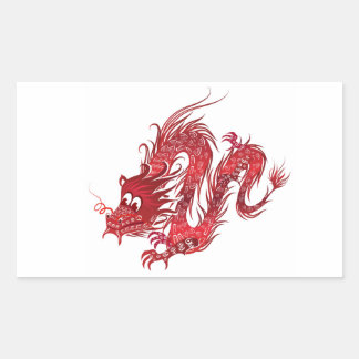 Pegatina Rectangular dragón