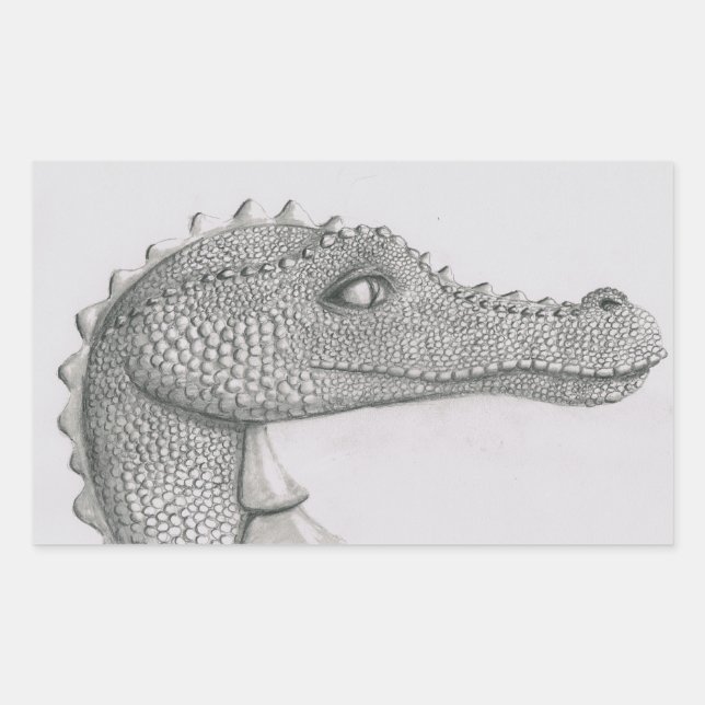 Pegatina Rectangular Dragón con cuentas (Anverso)